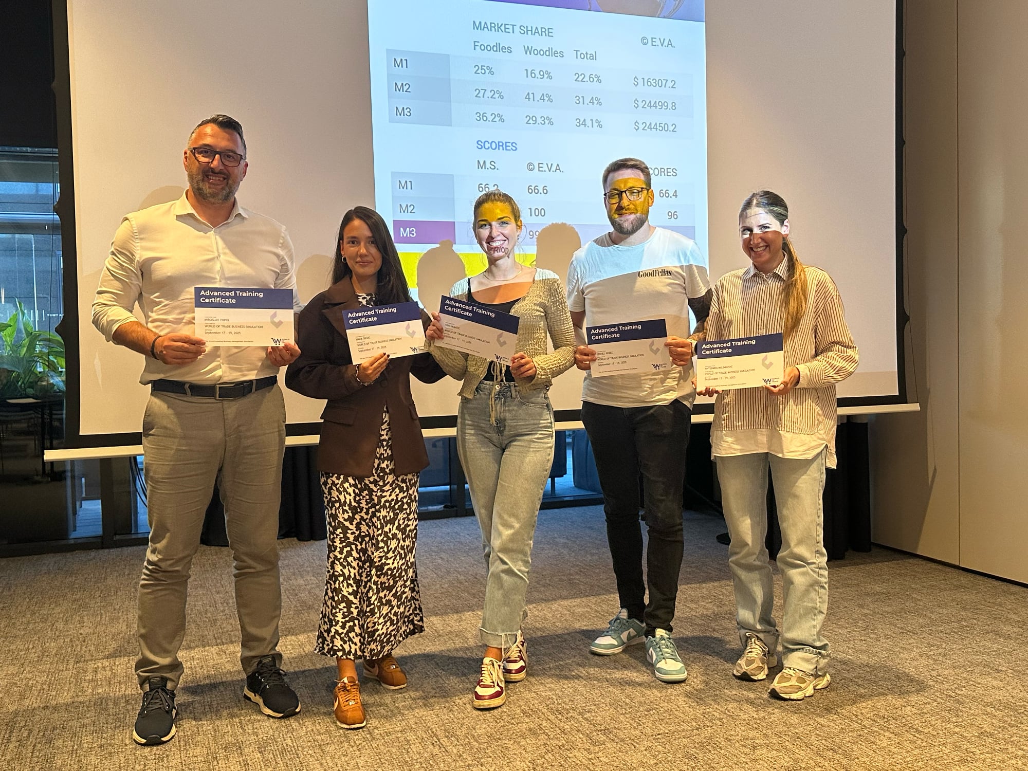 World of Trade participants with awarded certificates